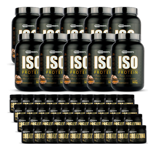 10 Whey 100% Isolado + 40 Creatina 100g - Procorps Sabor Chocolate