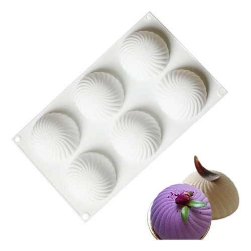 Moldes De Silicona Con Forma De Espiral De 6 Cavidades, Form