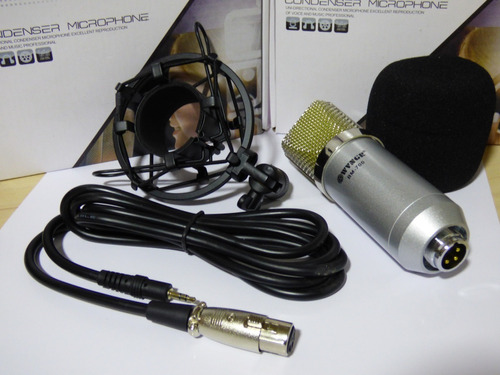 Microfono Condensador Profesional Pc, Celular Antipop + Adap