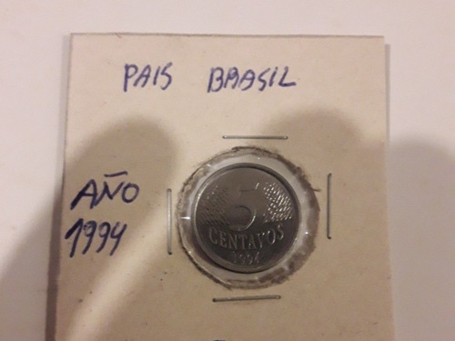 Moneda De Brasil  Año 1994 De Acero 