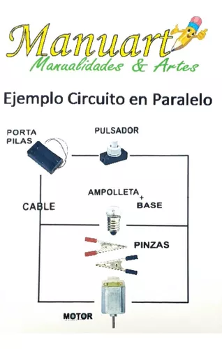 Kit Circuito Eléctrico Escolar 8 Piezas + 2 Pilas X 5set