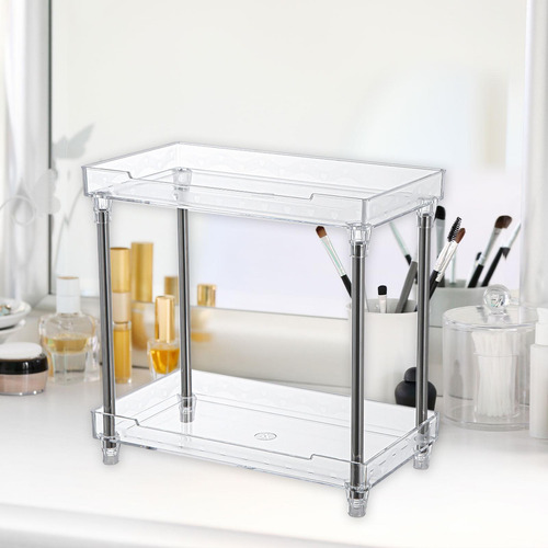 Organizador De Maquillaje Escalonado, Tocador, Baño, 2 Nivel
