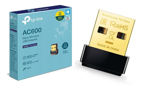 Imagen 2 de 5 de Adaptador Tp Link Usb Doble Banda Ac600 Archer T2u Nano