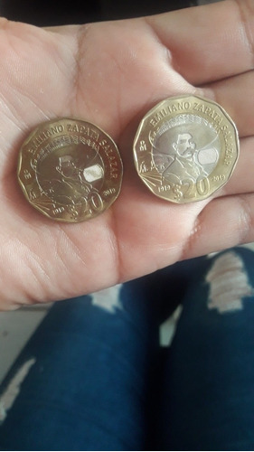 Moneda De 20 Pesos Mexicanos Emiliano Zapata 