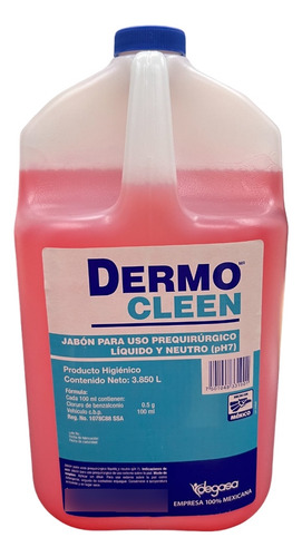 Dermo Cleen Jabon Prequirurgico (ph7) Galon. Caja. 4pzas