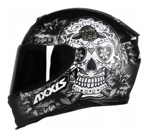 Capacete Moto Axxis By Mt Skull Caveira Preto Fosco