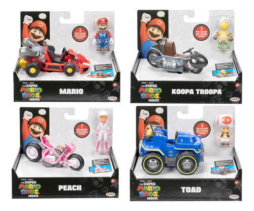 Serie Completa 4 Carritos Super Mario Bros Movie Mario Kart