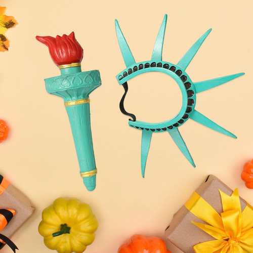 Estatua De Torch Y Corona Accesorios De Vestuario
