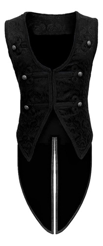 Apocrypha Mens Gothic Steampunk Jacquard Brocade Chaleco Sin