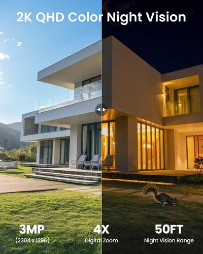 Cámara Solar Inalámbrica Para Exteriores Iegeek, Batería Wif