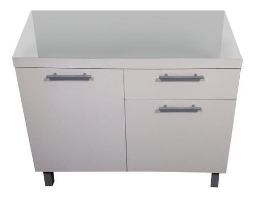 Bajo Mesada Mueble 1 Metro Blanco Cajones Puertas Mela Tioso