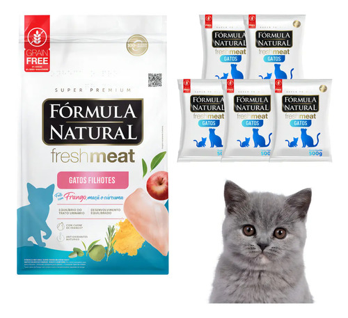Ração Fórmula Natural Frango para Gato Filhote 2.5kg Fresh Meat