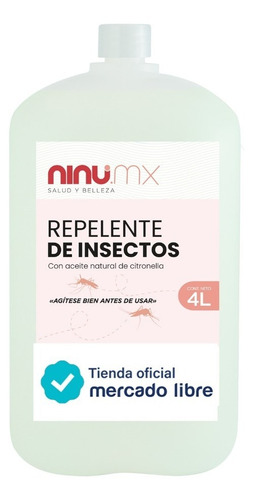 Repelente Mosquitos E Insectos A Base De Citronela Ninu  4 L