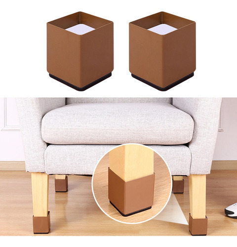 Pie De Pata De Muebles Autoadhesivo Cuadrado 6x5cm Marrón
