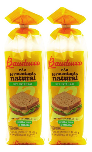 Kit 2 Pao De Forma Integral Bauducco 390g