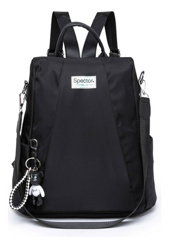 Mochila Antifurto Reforçada Feminina Versátil Spector Cor Preto Desenho do tecido Liso