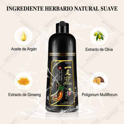 shampoo cubre canas Tinte Instantáneo Natural shampoo con tinte