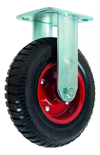 Set 4 Ruedas Carro Macizas Industrial Con Base 8 Pulgadas