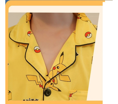 Pijama Pikachu Warm Fashion, Bonito Y Sencillo, Conjunto Inf