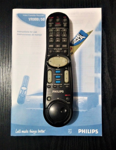 Control Remoto Y Manual Original Philips S-vhs-vr999