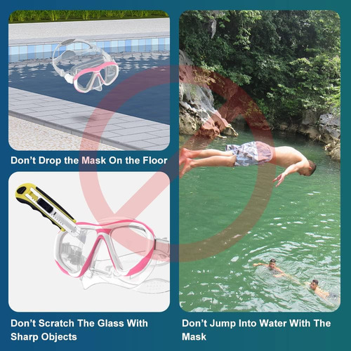 Snorkel Mask, Dry Snorkel Set For Adults, Panoramic Wide Vie
