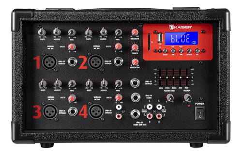 Kaiser Mix-2304dusb Consola De Sonido 200 W Rms 4 Canales