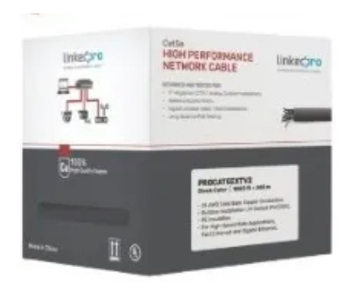 Cableutp Cat5e 100% Cobre Linkedpro 275 Mts Negro Intemperie