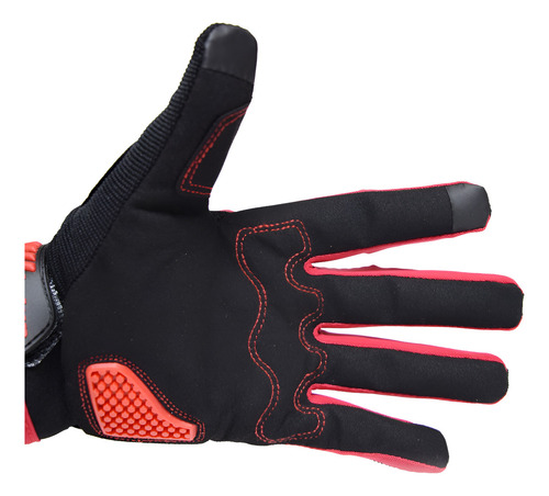 Guantes Con Antiderrapante Para Moto Color Rojo Talla Xl