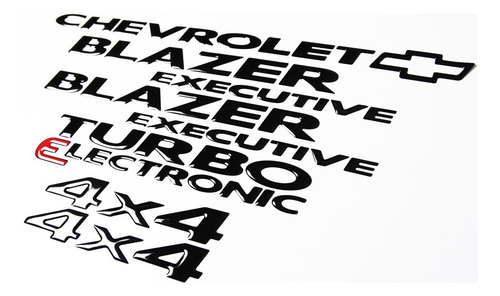 Kit Emblema Adesivo Blazer Executive 2006 4x4 Resinado