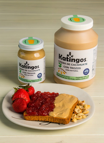 Crema De Cacahuate Crunchy, Natural Y Sin Azúcar, Marca Katingos 1 Kg