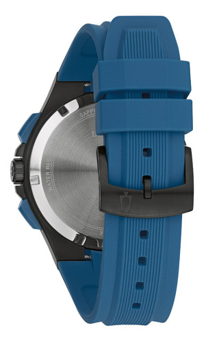 98b380 Reloj Bulova Mechanical Maquina Azul/negro