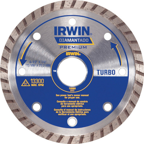 Disco Diamantado 115mm Borde Continuo Turbo Irwin Iw8950