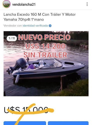 Imagen 8 de 18 de Lancha+ Motor Yamaha 70hp4t 1*mano Nuevo Precio Sin Trailer