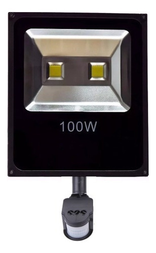 Refletor LED Genérica Sensor 100W com luz branco-frio e carcaça preto 110V/220V