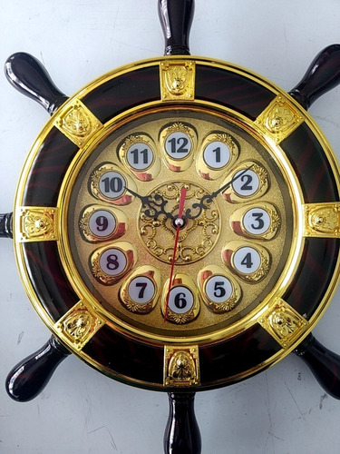 Reloj De Plástico Timon Negro Con Dorado 35x35 Cm 