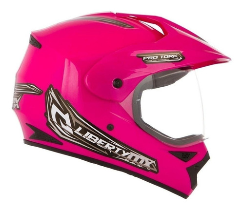 Capacete para moto cross Pro Tork Liberty MX Pro Vision rosa tamanho 60