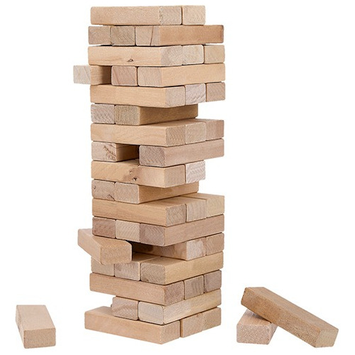 Juego De Mesa De Bloques De Madera