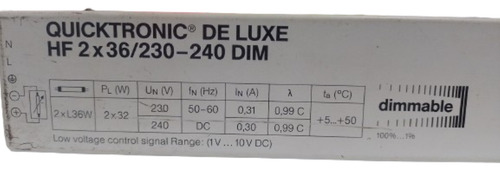 Balasto Elec Quicktronic De Luxe Hf 2x36/230-240 Dim Osram