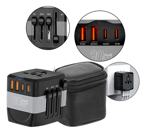 Adaptador Universal Com 2 Usb E 2 Usb-c