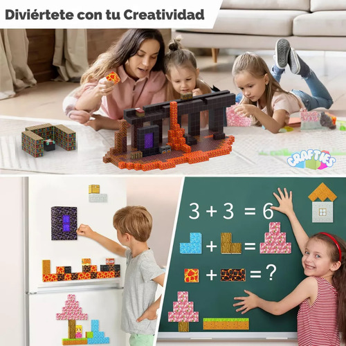 Crafties 128pz Bloques De Magnéticos Juegos Set Patrón-mine