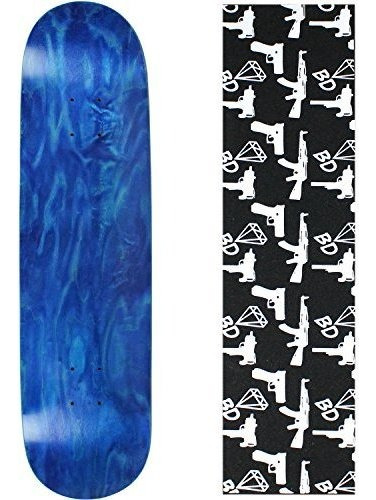 Tabla De Skate De Alces En Blanco Teñido De Azul