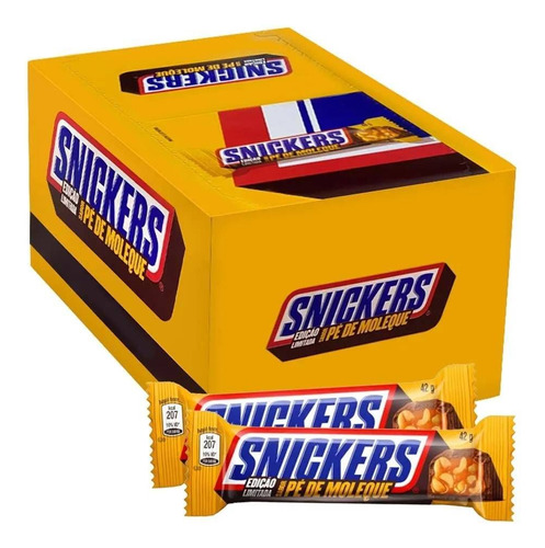 Chocolate Snickers Pé De Moleque C/20 Unid 