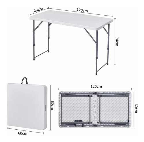 Mesa Plegable 120cm Multiuso Portátil Tipo Maleta