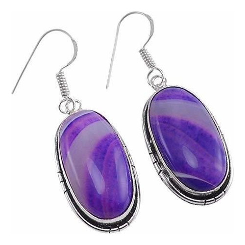 Aretes Anzuelo - Silvesto India Wire Wrapped-banded Agate-9