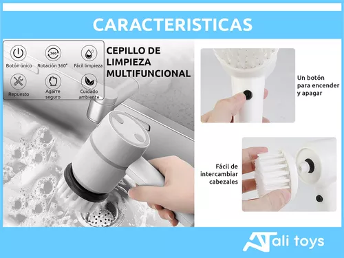 Cepillo Electrico Limpieza 3en1 Multifunción Recargable Usb 