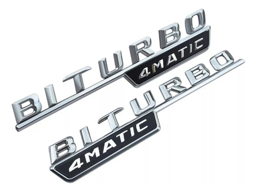 Emblema Mercedes Biturbo 4matic Lateral Costado X2 Unidades