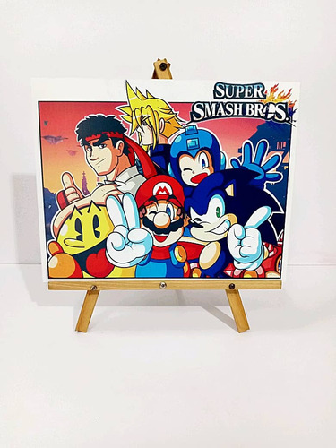 Afiche Super Smash Bros (bandai Namco - Nintendo) 28 X 40 Cm