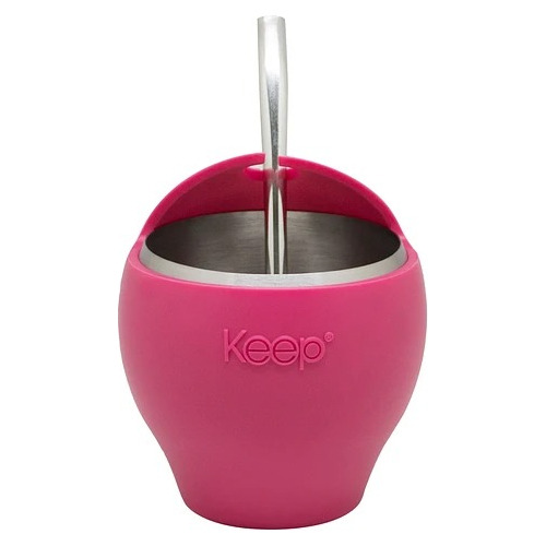  Mate Set Con Bombilla Keep Colores Fucsia 230ml