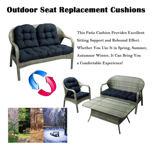 Jhlwares 3 Piece Wicker Chair Cushion Set 1 Loveseat Wicker