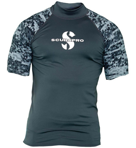 Scubapro Graphite Rash Guard Para Hombre Manga Corta Upf50